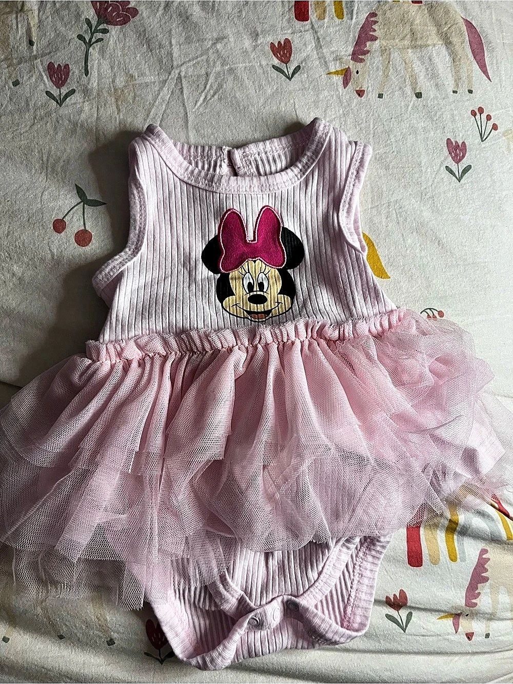 Disney Minnie Mouse Pink Tutu Romper Baby 3-6M Like New